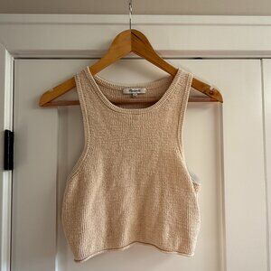 Madewell Cropped Sweater Tank | Cream | Size S